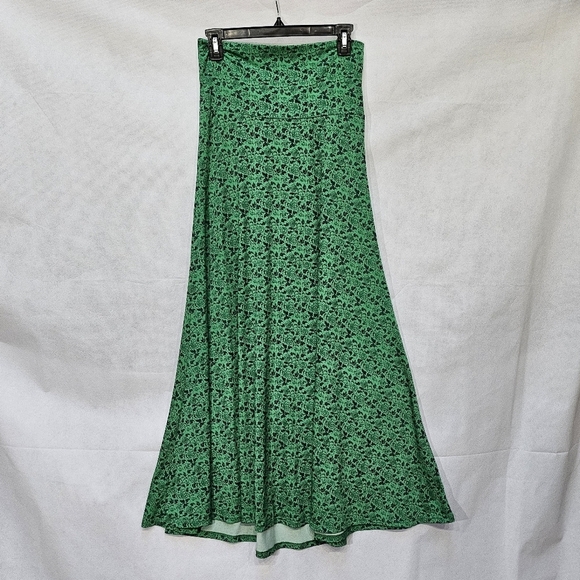 Lularoe Floral Mermaid Green & Blue Maxi Skirt 96% Polyester 4% Spandex Size XS - Picture 1 of 5